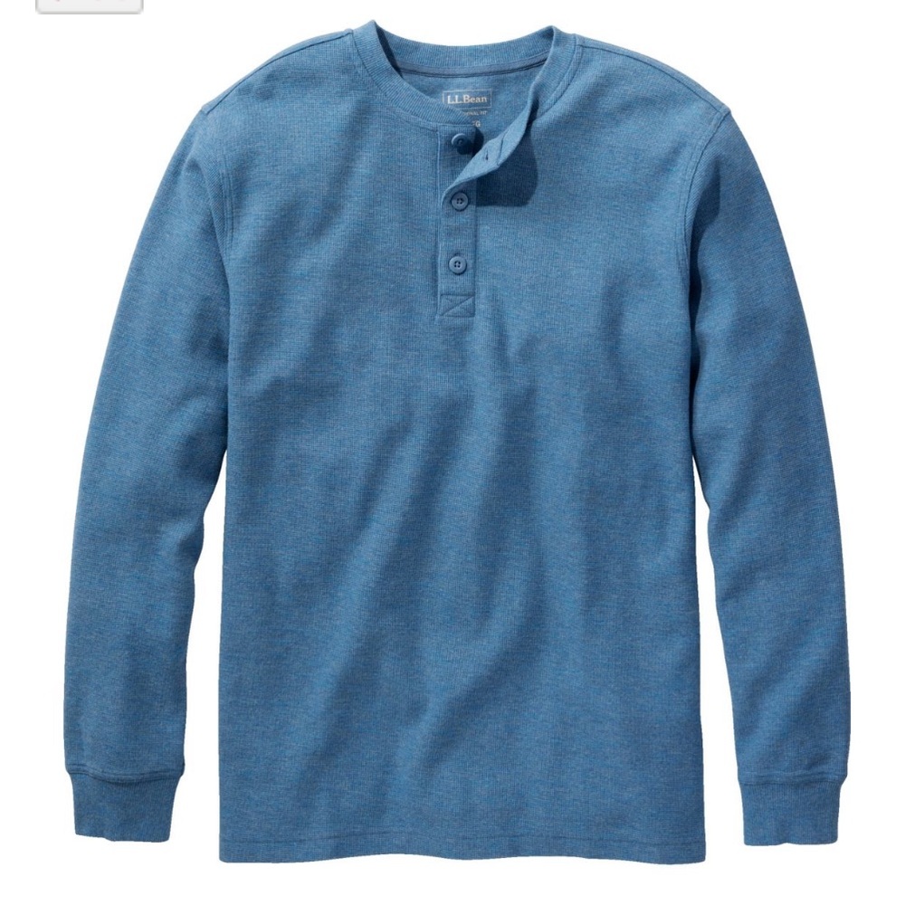 NWT LL Bean Men’s Unshrinkable Mini Waffle Henley